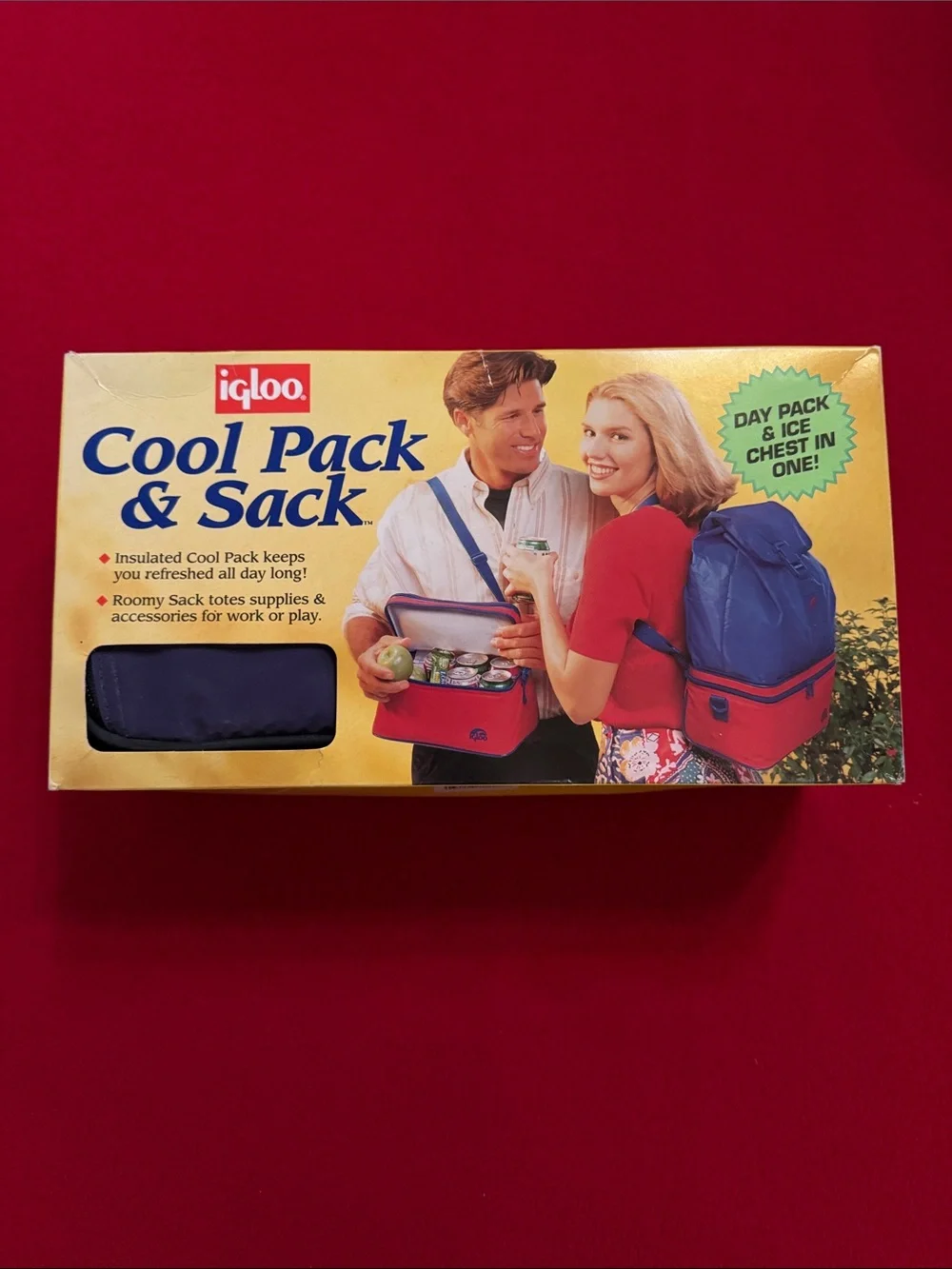 NWT Vintage Igloo Blue and Red Cool Pack & Sack Insulated Cooler Set BTS Soccer